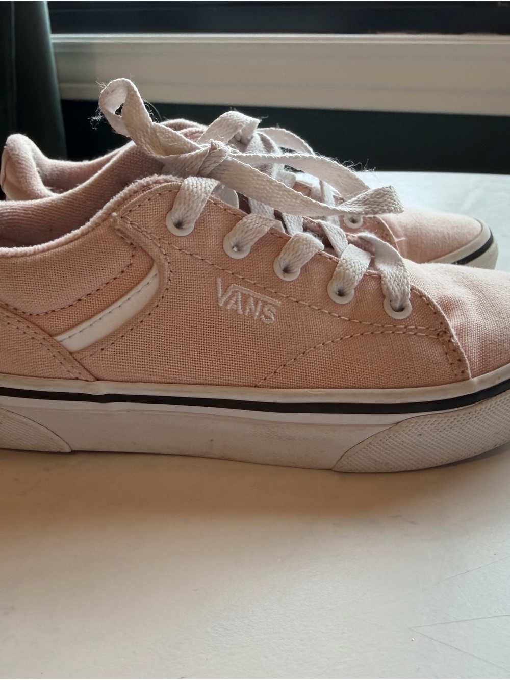 Vans Kids Light Pink Canvas Lace-Up Sneakers